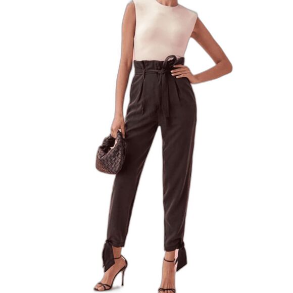 NWT Reformation Avalon Pant Size 6 Black Tencel Flowy Comfortable Romantic - Picture 13 of 15